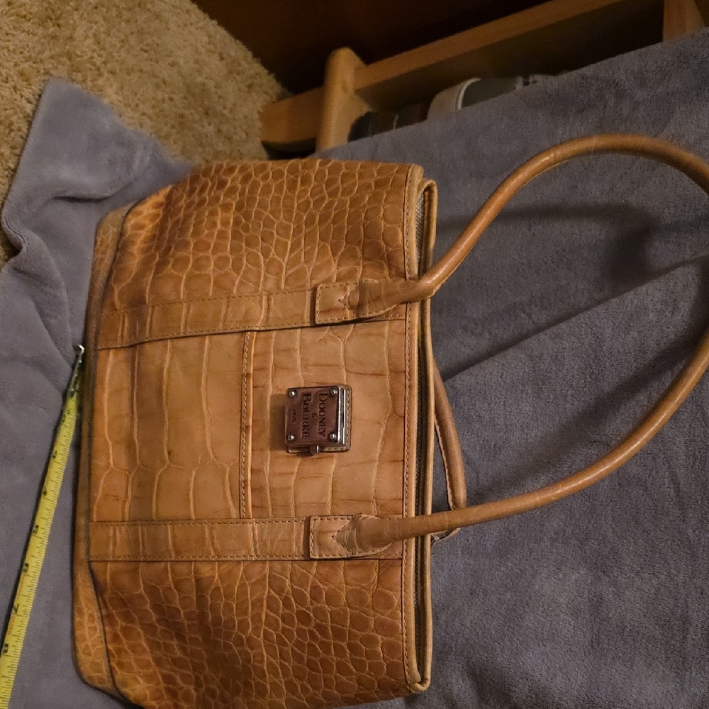 Dooney & Bourke Brown Leather Tote with Crocodile Texture